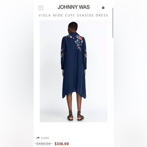 JOHNNY WAS VIOLA WIDE CUFF SEASIDE DRESS - Picture 7 of 8